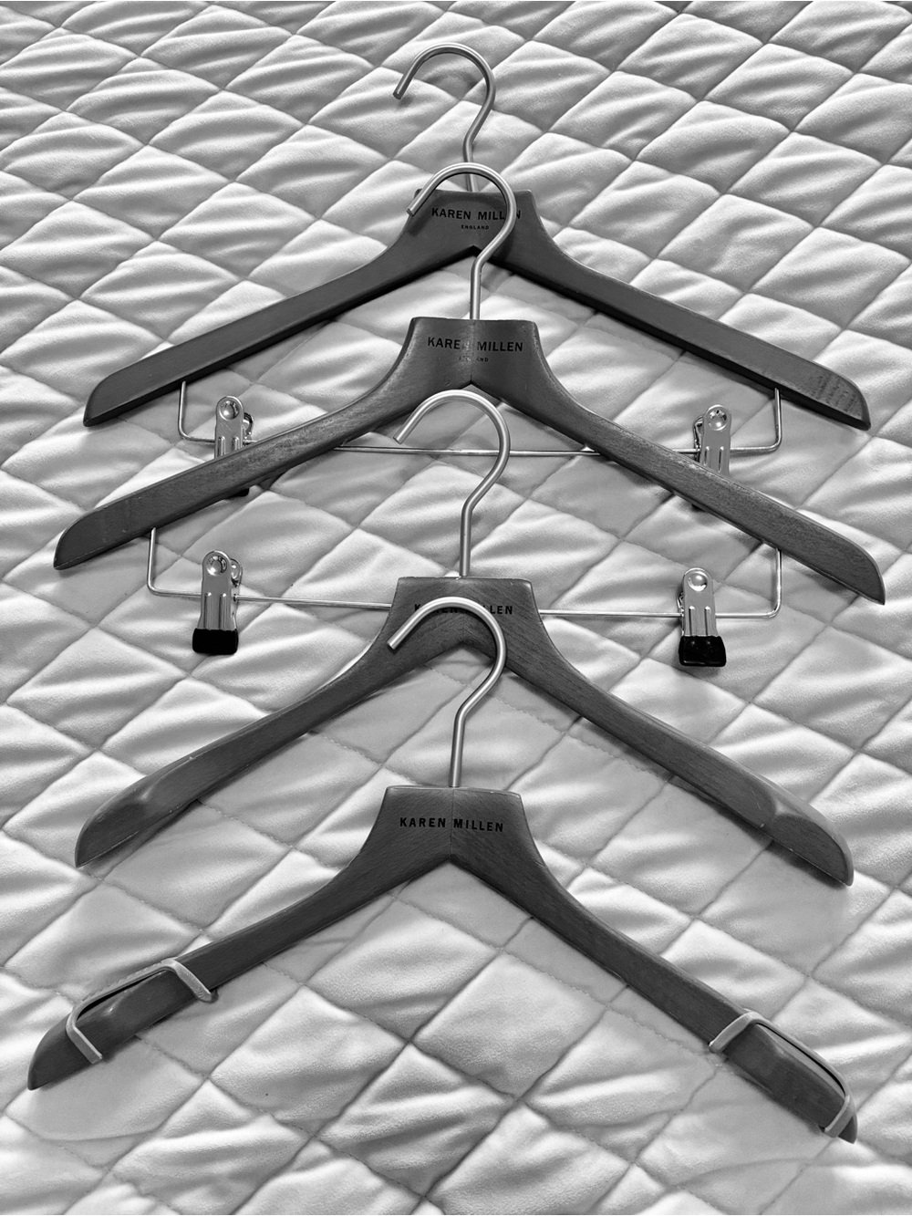 Designer Gray Wooden Hanger Set of 4